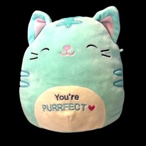 NWOT-Squishmallows 8 inch Plush Mint Green Toy, “Jules the Mint Cat”